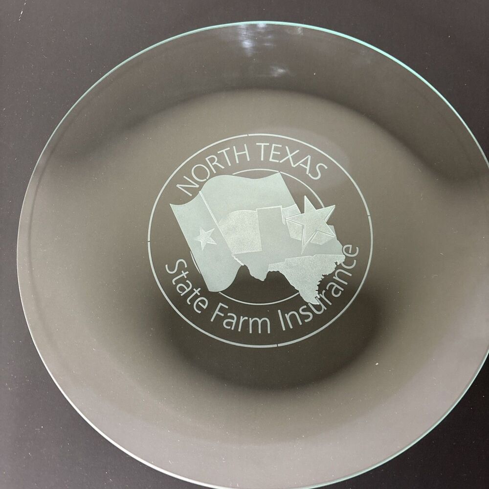 State Farm North Texas Glass Plate  - Vtg  Collectible